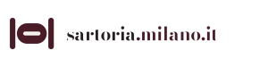 Logo orizzontale di sartoria.milano.it con il marchio dell’asola